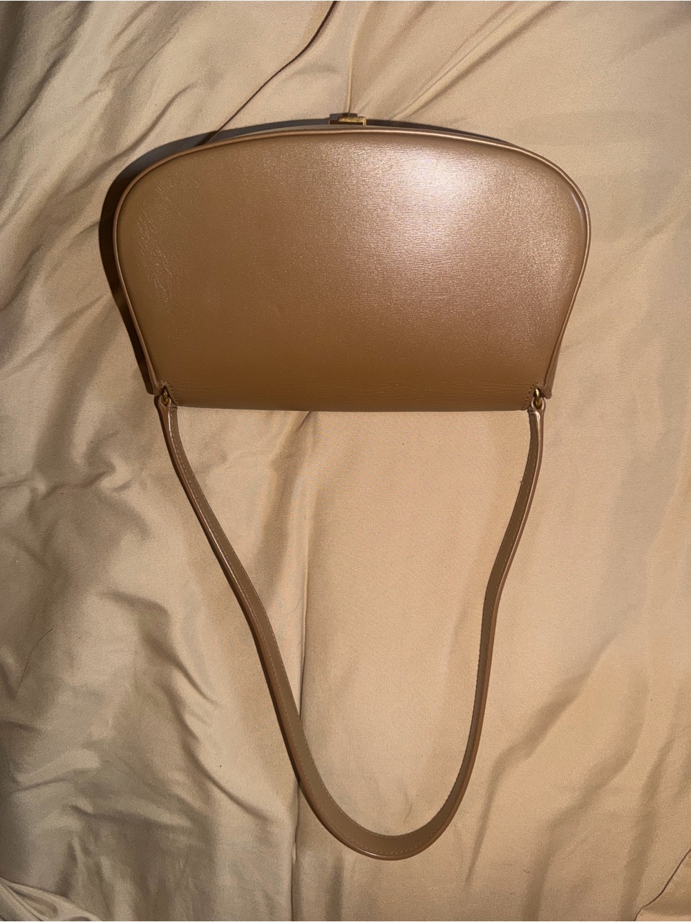 Saint Laurent Taupe Shoulder Bag with Gold YSL Hardware - Picture 7 of 7